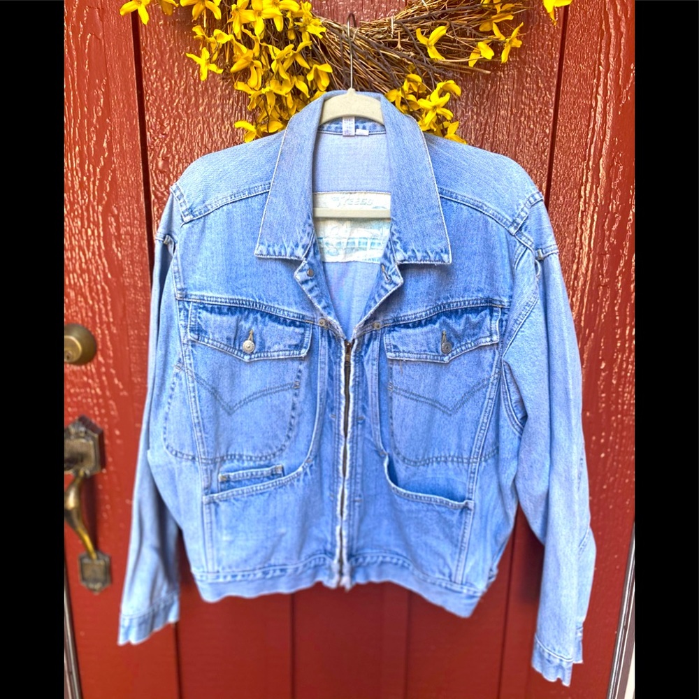 Vintage Freego Jean Zipper Oversized Jacket 🌿A4